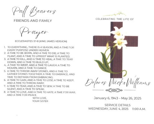 Delores W Williams Obituary