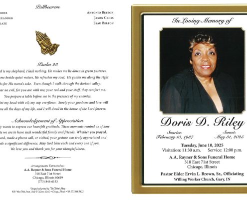 Doris D Riley Obituary