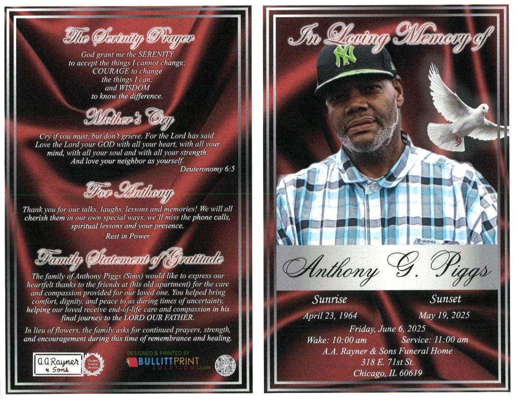 Anthony G Piggs Obituary