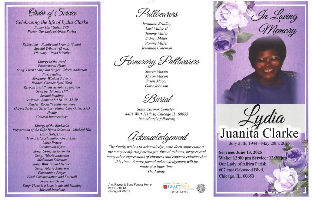 Lydia J Clarke Obituary