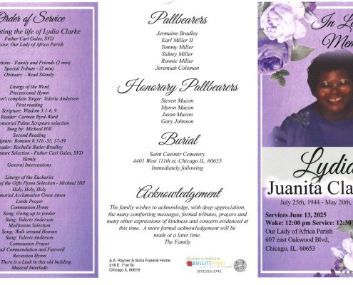 Lydia J Clarke Obituary