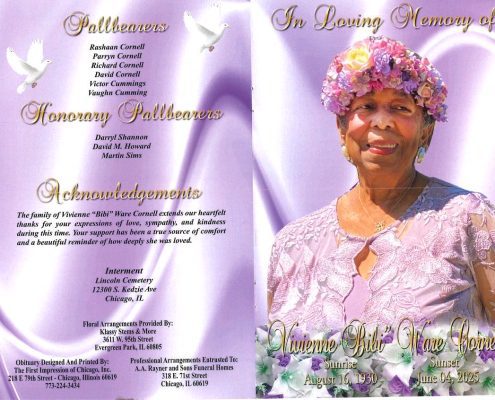 Vivienne W Cornell Obituary