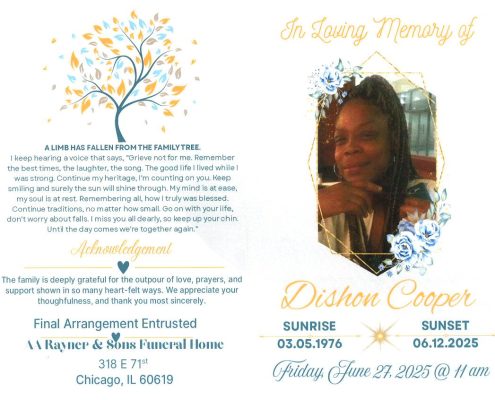 Dishon Cooper Obituary
