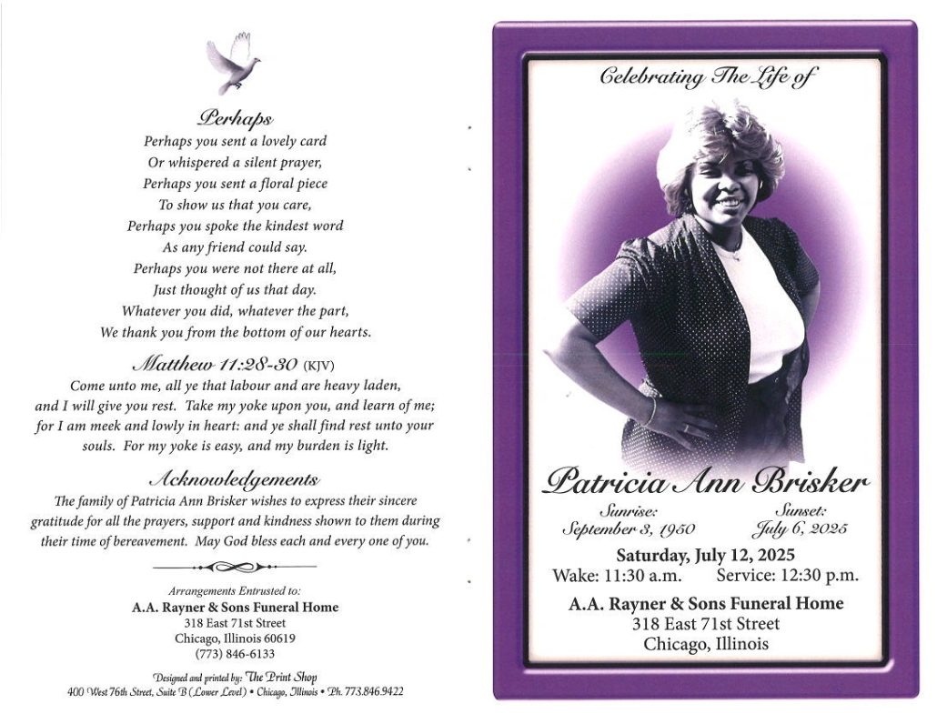 Patricia A Brisker Obituary