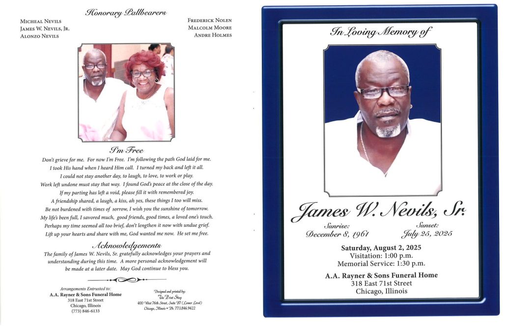 James W Nevils Sr Obituary
