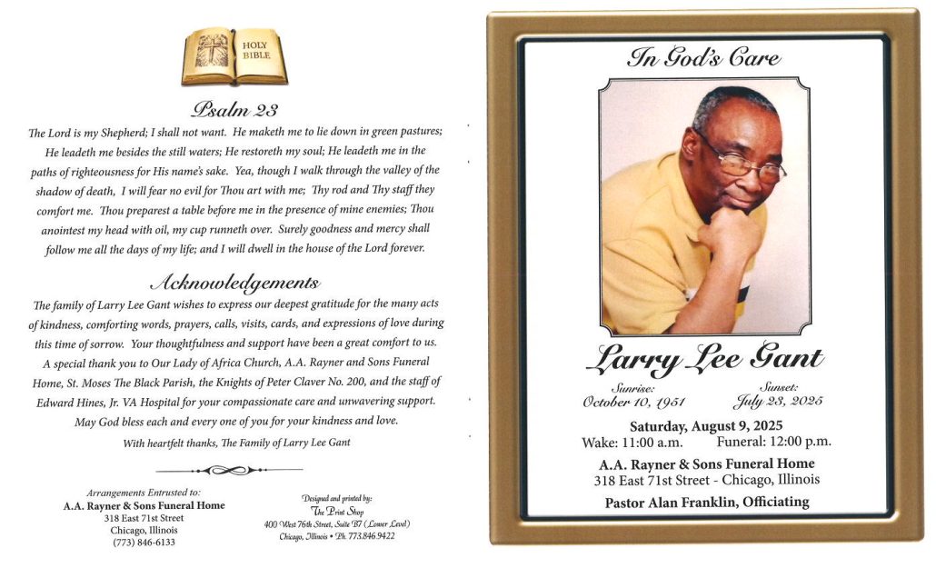 Larry L Gant Obituary