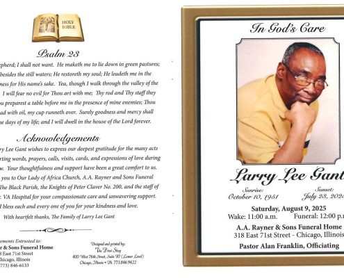 Larry L Gant Obituary