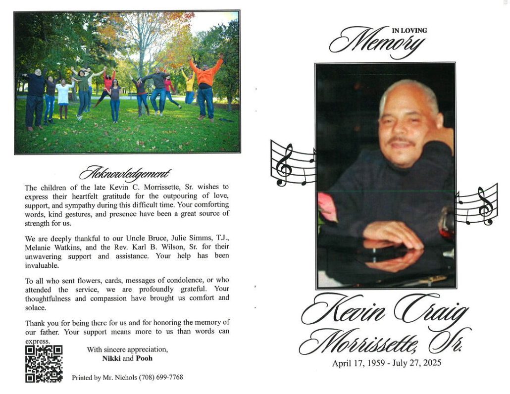 Kevin C Morrissette Sr Obitaury