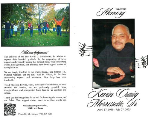 Kevin C Morrissette Sr Obitaury
