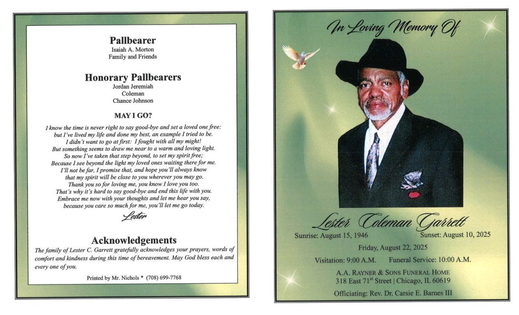 Lester C Garrett Obituary