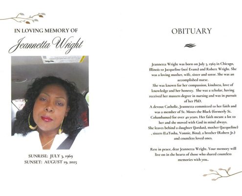 Jeannetta Wright Obituary