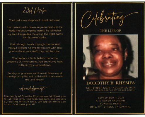 Dorothy B Rhymes Obituary