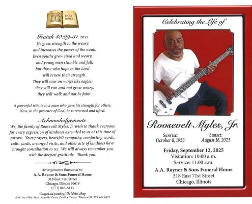 Roosevelt Myles Jr Obituary