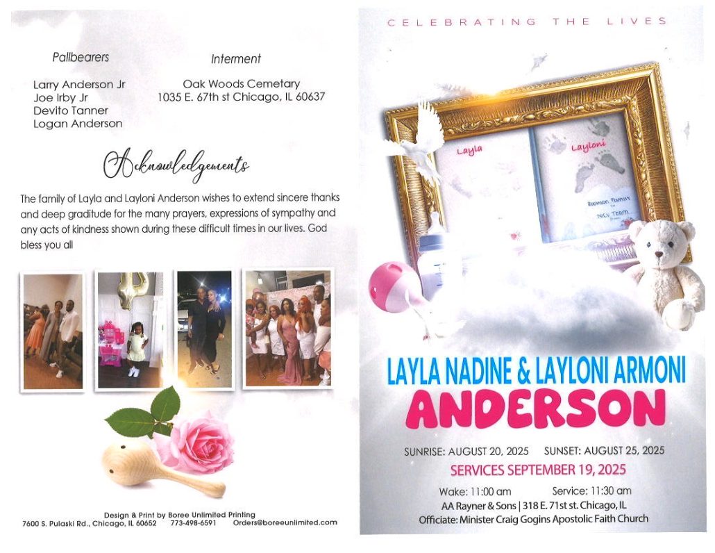 Layla and Layloni Anderson Obituary