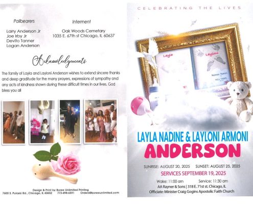 Layla and Layloni Anderson Obituary