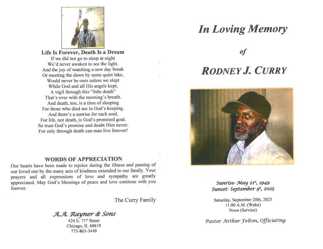 Rodney J Curry Obituary