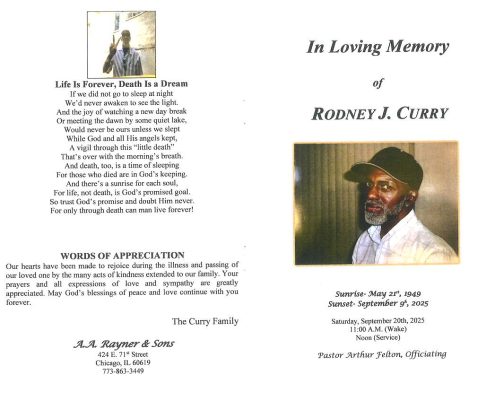 Rodney J Curry Obituary